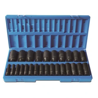 26 Pieces 1/2 Drive 12-Point Metric Deep Socket Set