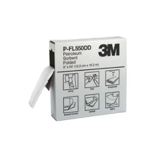 3M™ Oil Sorbent Folded P-FL550DD, 127 mm x 15.2 m, 3 Sets/Case
