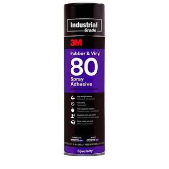 3M Rubber And Vinyl 80 Spray Adhesive, 539g Aerosol (12 PK)