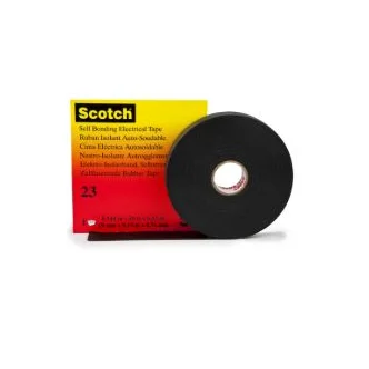 Scotch® Rubber Splicing Tape 23, 1 in x 30 ft, Black, 32 rolls/Case