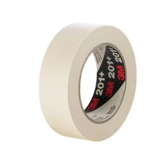 3M™ General Use Masking Tape 201+, Tan, 36mm x 55 m, 4.4 mil, 24 Roll/Case