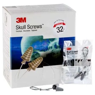 3M™ Skull Screws™ Corded Earplug, Poly Bag, P1301 (120 Pairs)