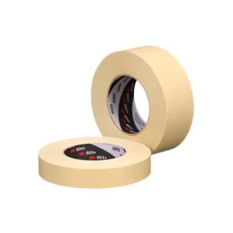3M™ Specialty High Temperature Masking Tape 501+, Tan, 24 mm x 55 m, 7.3 mil, 36 Rolls/Case