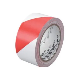 3M™ Safety Stripe Vinyl Tape 767, Red/White, 2 in x 36 yd, 5 mil, 24 Roll/Case
