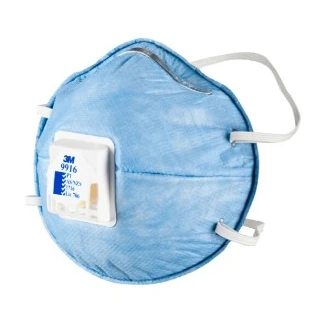 3M™ Cupped Particulate Respirator 9916AUS, P1 with Nuisance Level Acid Gas Relief, Valved, 6 Boxes/Case