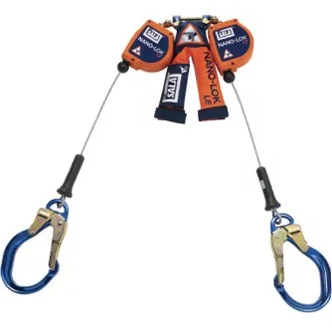 3M™ DBI-SALA® Nano-Lok™ edge Twin-Leg Personal Self-Retracting Lifeline 3500255, Galvanized Cable, 8 ft