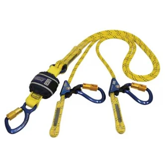 3M™ DBI-SALA® Force2™ Adjustable Shock Absorbing Kernmantle Rope Lanyard, Double Tail Z13206159R, Yellow with Black Fleck