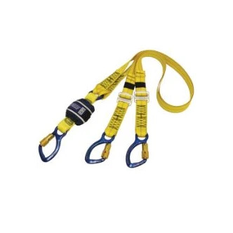 3M™ DBI-SALA® Force2™ Adjustable Shock Absorbing Webbing Lanyard Z13206161, Double Tail, Yellow