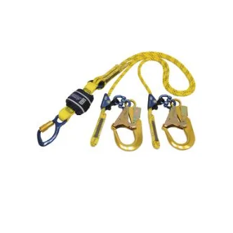 3M™ DBI-SALA® Force2™ Adjustable Shock Absorbing Kernmantle Rope Lanyard, Double Tail Z13206119R, Yellow with Black Fleck