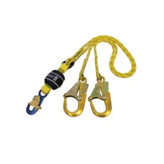 3M™ DBI-SALA® Force2™ Shock Absorbing Kernmantle Rope Lanyard, Double Tail Z12202519R, Yellow with Black Fleck