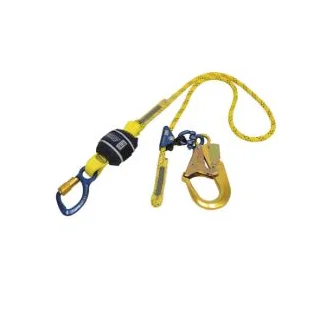 3M™ DBI-SALA® Force2™ Adjustable Shock Absorbing Kernmantle Rope Lanyard, Single Tail Z11206119R, Yellow with Black Fleck
