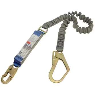 3M™ DBI-SALA® EZ-Stop™ Shock Absorbing Elasticated Webbing Lanyard Z90203636E, Single Tail, Gray