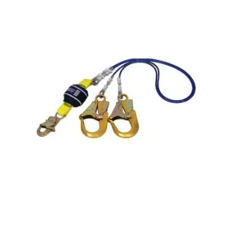 3M™ DBI-SALA® Force2™ Shock Absorbing Wire Cable Lanyard Z12200919WR, Double Tail, Blue, 2 m