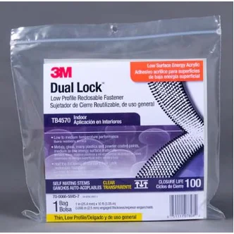 3M™ Dual Lock™ Reclosable Fastener TB4570, CLEAR, 25mm X 3.05 M, Australia Label, 2 PK