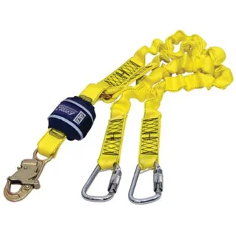 3M™ DBI-SALA® Force2™ Shock Absorbing Webbing Lanyard Z12170945E, Double Tail, Yellow, 1.7 m