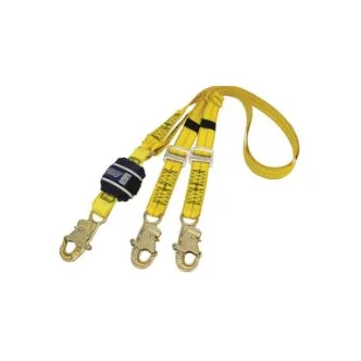 3M™ DBI-SALA® Force2™ Adjustable Shock Absorbing Webbing Lanyard Z13200909, Double Tail, Yellow