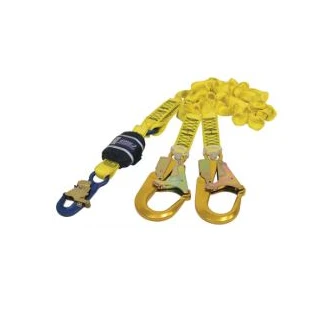 3M™ DBI-SALA® Force2™ Shock Absorbing Elasticated Webbing Lanyard Z12202519E, Double Tail, Yellow