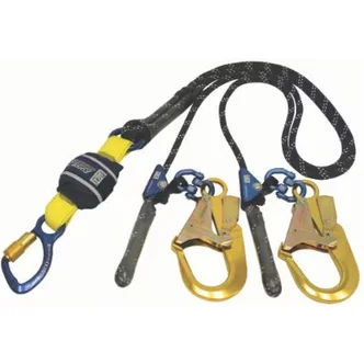 3M™ DBI-SALA® Force2™ Cut Resistant Adjustable Shock Absorbing Kernmantle Rope Lanyard, Double Tail Z13206119CR, Navy Blue