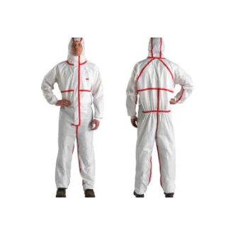 3M™ Chemical Protective Coverall 4565, White + Red, Type 4/5/6, M