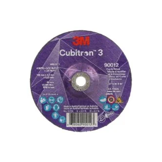 3M™ Cubitron™ 3 Cut and Grind Wheel, 90012, 36+, T27, 4 in x 5/32 in x 3/8 in (100 x 4.2 x 9.53mm), ANSI, 20 ea/Case