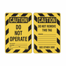 Economy Safety Tags - Caution Do Not Operate (100 Pk)