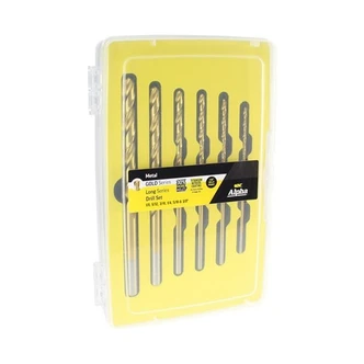 Long Series Drill Set 1/8 5/32 3/16 1/4 5/16 3/8in In Plastic Case