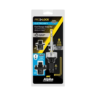 Alpha Prolock Quick Change Stepped Electricians Holesaw Arbor Kit