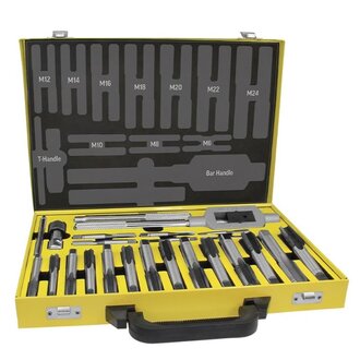 Alpha Tap Set Metric Coarse HSS M6-M24 22 Piece Metal Box