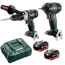 "18 V BRUSHLESS LTX Class Hammer Drill 130 Nm + 18 V BRUSHLESS 1/4"" Impact Driver Maximum Torque 200 Nm (2 X 5.5 Ah LiHD Battery Packs, ASC 55 Air-Co