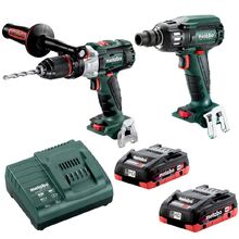 "18 V BRUSHLESS LTX Class Hammer Drill 120 Nm + 18 V BRUSHLESS 1/2"" Impact Wrench Maximum Torque 400 Nm (2 X 4.0 Ah LiHD Battery Packs, ASC 55 Air-Co