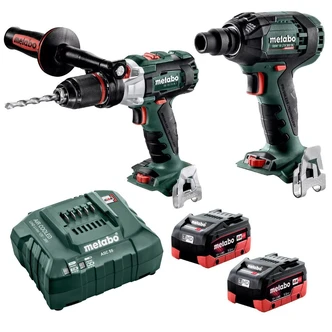 "18 V BRUSHLESS LTX Class Hammer Drill 130 Nm + 18 V BRUSHLESS 1/2"" Impact Wrench Maximum Torque 300 Nm (2 X 5.5 Ah LiHD Battery Packs, ASC 55 Air-Co