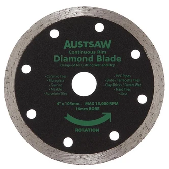 Austsaw - 103mm (4in) Diamond Blade  - 16mm Bore