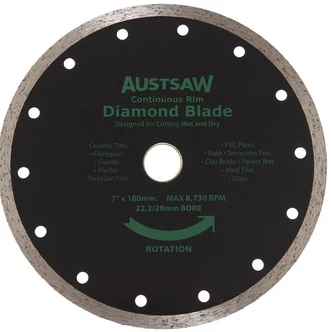 Austsaw - 185mm(7in) Diamond Blade 22.2/20mm Bore