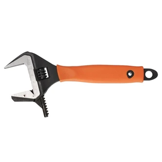 Wide Jaw Wrench Reversable 200mm (8'') Safety Nose with Orange Grip