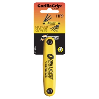 BONDHUS SET 9 HEX GORILLAGRIP FOLD UP 5/64-1/4"