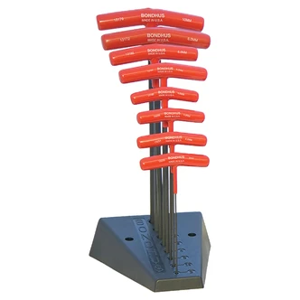 BONDHUS SET 8 BALL/HEX T-HDL 2-10MM W/STAND