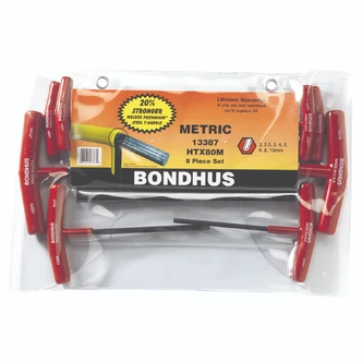 BONDHUS SET 8 HEX T-HDL GRAD 2-10MM POUCH