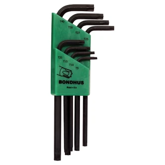 BONDHUS SET 8 TAMPER RESIST TORX L-WR TR9-TR40