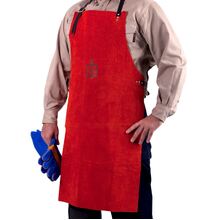The BIG RED Leather Bib Style Welding Apron