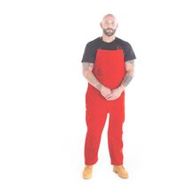 Big Red Leather Chaps with Apron