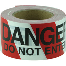 DANGER DO NOT ENTER Black on Red and White Tape
