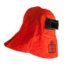 BIG RED Leather Welders Hood with Welding Helmet