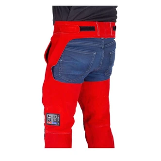 Big Red Leather Welders Trousers - Seatless. Size 2XL-3XL