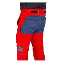 Big Red Leather Welders Trousers - Seatless