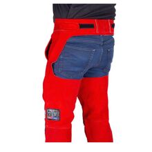 Big Red Leather Welders Trousers - Seatless. Size SML-MED