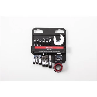 BS RATCHET WRENCH SET STUBBY METRIC 8PC