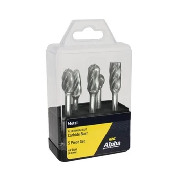 5 Pce Aluminium Carbide Burr Set SA-5AL, SC-5AL, SD-5AL, SE-5AL, SF-5AL