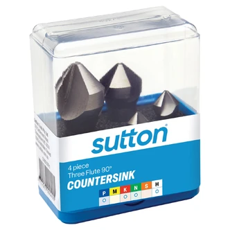 COUNTERSINK C105 STF1 SET 4Pce THREE FLUTE HSS 90deg