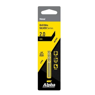 2.0mm Jobber Drill Bit Carded 2pk - Silver Series