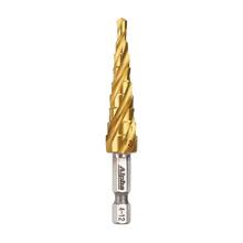 4 Flute Spiral Step Drill - Quick Release Hex Shank Carded